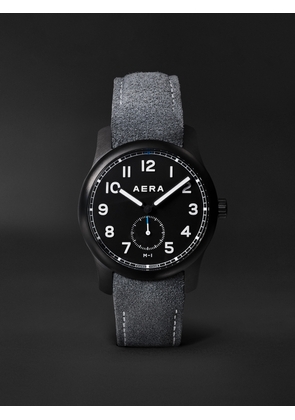 Aera - M-1 Blackbird Automatic 39mm PVD and Leather Watch - Men - Black