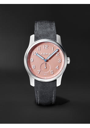 Aera - M-1 Dune Automatic 39mm Stainless Steel and Suede Watch - Men - Pink