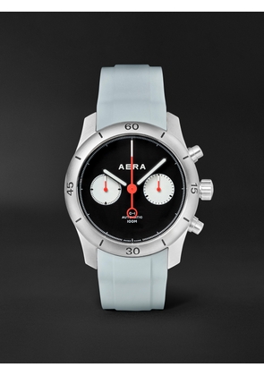 Aera - C-1 Chrono Automatic Chronograph 42mm Stainless Steel and Leather Watch - Men - Black