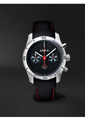 Aera - C-1 Rennsport Limited Edition Automatic Chronograph 42mm Stainless Steel and Leather Watch - Men - Black