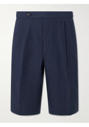 De Petrillo - Straight-Leg Linen Shorts - Men - Blue - IT 46