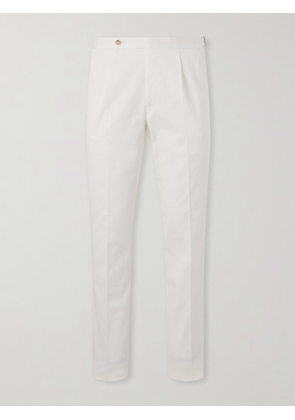 De Petrillo - Straight-Leg Cotton-Blend Twill Trousers - Men - White - IT 46