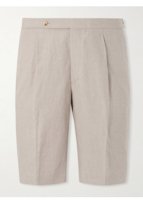 De Petrillo - Straight-Leg Linen Shorts - Men - Neutrals - IT 46