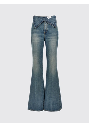 Jeans MCQUEEN Woman color Indigo