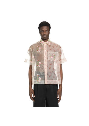 Sheer Patchwork Boxy Shirt