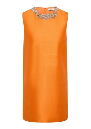 Rachel Gilbert Ludovica Embellished Wool-Silk Mini Shift Dress - Moda Operandi
