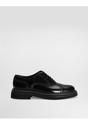 Dolce & Gabbana Brushed Calfskin Oxfords - Man Lace-ups Black Leather 41