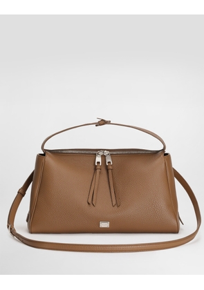 Dolce & Gabbana Vittoria Calfskin Crossbody Bag - Man Crossbody Bags Brown Onesize