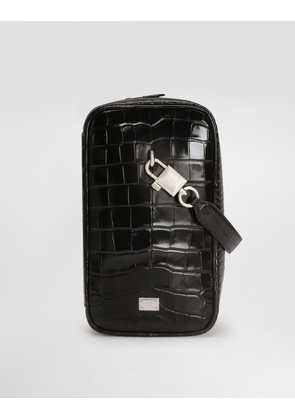 Dolce & Gabbana Lock Polished Alligator Handbag - Man Shoppers Black Onesize