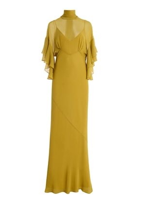De La Vali Lena Ruffled Georgette Maxi Dress - Moda Operandi