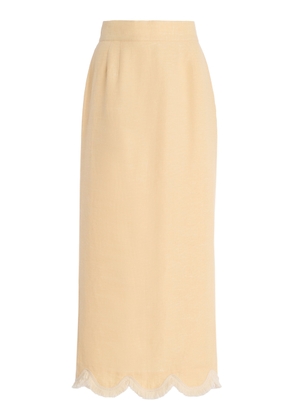 Posse Essie Fringed Linen Column Skirt - Moda Operandi