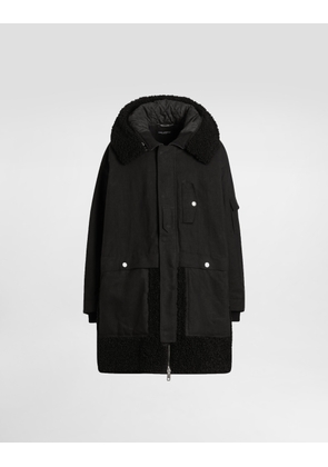 Dolce & Gabbana Waxed Long Down Jacket - Man Coats And Jackets Black Xl