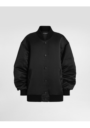 Dolce & Gabbana Oversized Jacket With Embossed Print - Woman Coats And Jackets Black 38