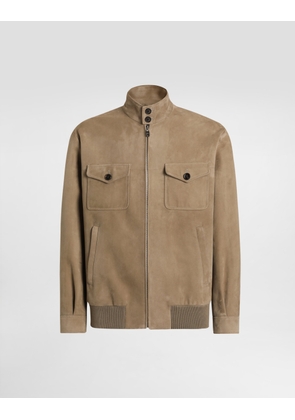 Dolce & Gabbana Suede Jacket - Man Coats And Jackets Beige 52