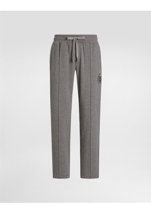 Dolce & Gabbana Jersey Joggers With Patch - Man Pants And Shorts Gray 48