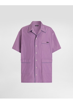 Dolce & Gabbana Hawaii Striped Poplin Shirt - Man Shirts Multicolor 40