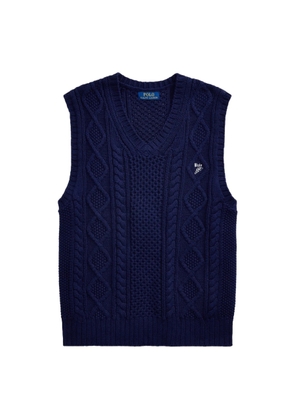 Polo Ralph Lauren Mens Aran-Knit Cotton Sweater Vest