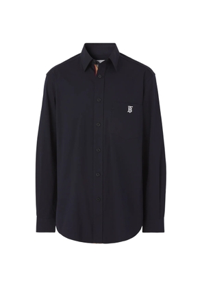 Burberry Logo Embroidered Cotton Shirt
