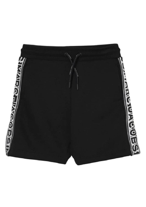 Little Marc Jacobs Kids Black Logo Organic Cotton Shorts