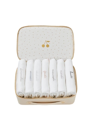 Bonpoint Days Of The Week Printed Long-Sleeve Bodysuits Set