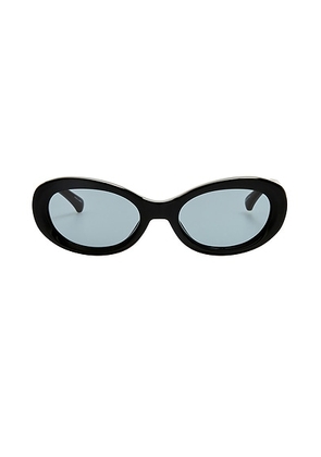 Dries Van Noten Oval Sunglasses in Black  Silver  & Grey - Black. Size all.