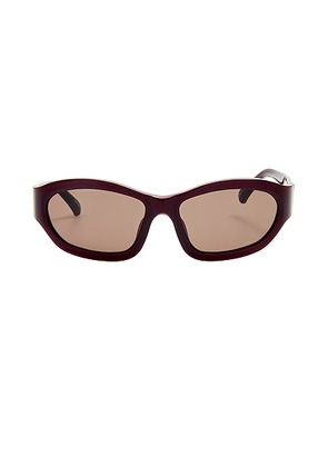 Dries Van Noten Rectangular Sunglasses in Dark Brown  Silver  & Brown - Brown. Size all.