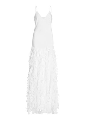Brandon Maxwell The Primrose Petal-Embroided Silk Slip Dress - Moda Operandi