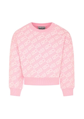 Kenzo Kids Monogram Logo Cotton Sweatshirt