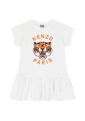Kenzo Kids Tiger Logo Print Cotton Dress