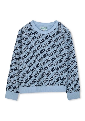 Kenzo Boys All-Over Logo Organic Cotton Sweatshirt