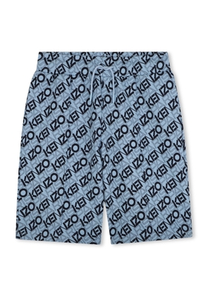 Kenzo All-Over Logo Print Cotton Shorts