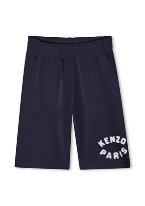 Kenzo Kids Paris Logo Embroidered Cotton Shorts