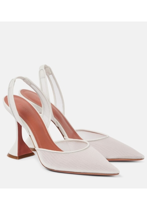 Amina Muaddi Holli mesh slingback pumps