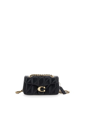 Coach Tabby 20 Black Quilted Shoulder Bag With Chain-Link Leather Shoulder Straps And Logo Plaque On The Front In Leather Woman