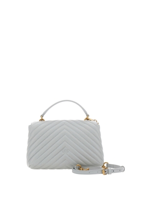 Pinko Grey Shoulder Bag With Adjustable And Removable Shoulder Strap And Love Birds Plaque On The Front In Leather Woman