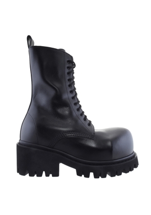 Balenciaga Round Toe Stomper Leather Boots