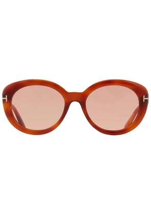 Tom Ford Lily Photochromatic Pink Oval Ladies Sunglasses FT1009 53Y 55