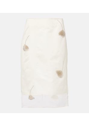 Rohe Beaded silk organza pencil skirt