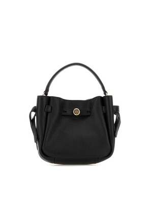 Tory Burch Black Leather Mini Romy Bucket Bag