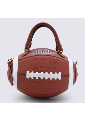 Moschino Brown Leather Top Handle Bag