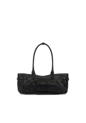 Balenciaga Black Leather Le City East-West Shoulder Bag