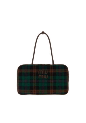 Miu Miu Embroidered Fabric Shoulder Bag
