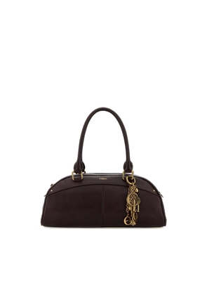 ChloÃ© Plum Leather Bowling Handbag