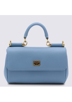 Dolce & Gabbana Light Blue Leather My Sicily Small Top Handle Bag