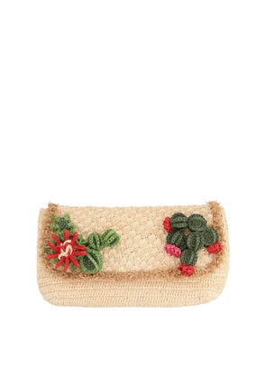 Anya Hindmarch Raffia Cactus Clutch Bag