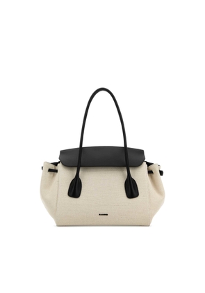 Jil Sander Sand Canvas Small Voyage Shoulder Bag