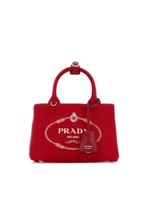 Prada Red Canvas Mini Prada Jardiniere Re Handbag