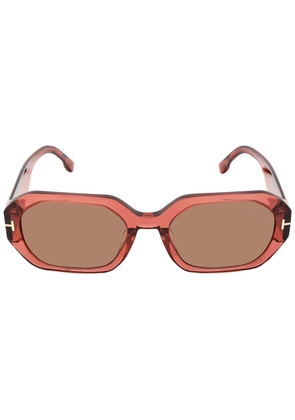 Tom Ford Veronique Brown Geometric Mens Sunglasses FT0917 72E 55