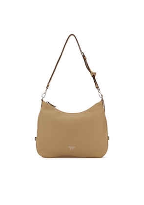 Beige Leather Large Prada Fold Shopping Bag