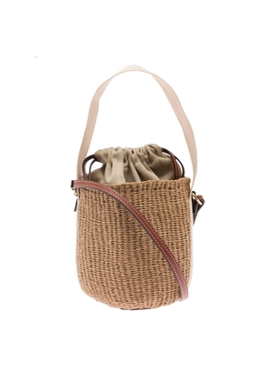 ChloÃ© Woody Beige Small Bucket Bag In Rafia Woman